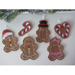 Stickserie ITH - Anhänger Gingerbread Christmas Set
